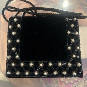 Elegant Black Beaded Women's Bag